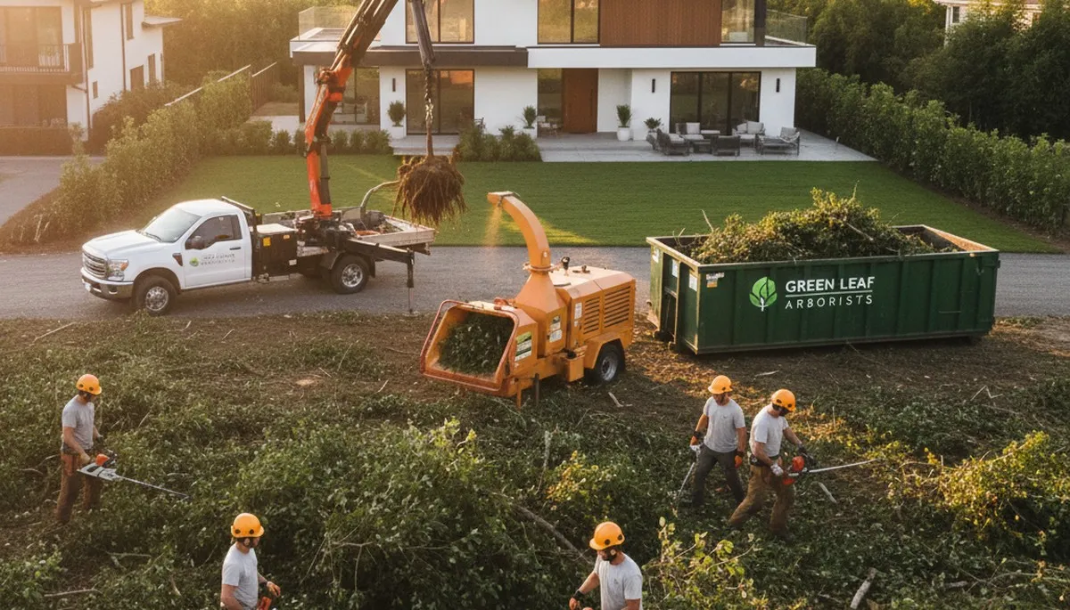 Professional shrub removal team clearing overgrown bushes in Clearwater, FL yard