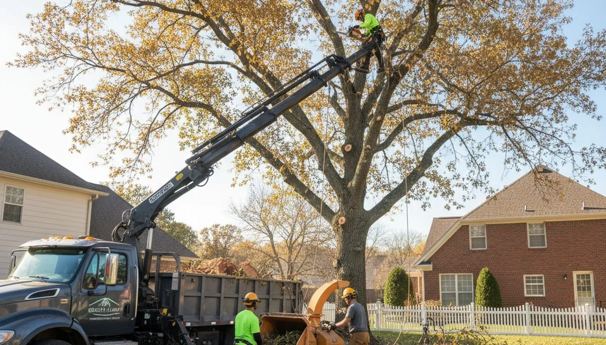 Professional tree removal service in Clearwater, FL safely cutting and clearing large storm-damaged trees