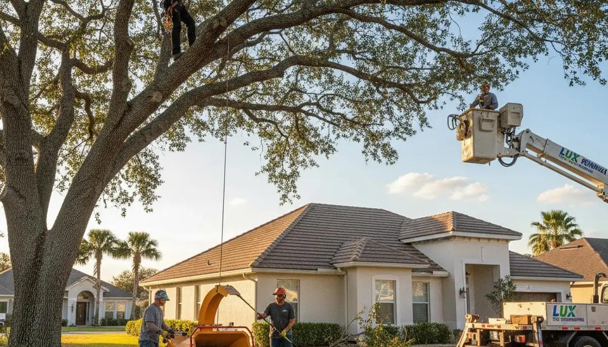 Professional tree removal service team working safely in Clearwater, FL