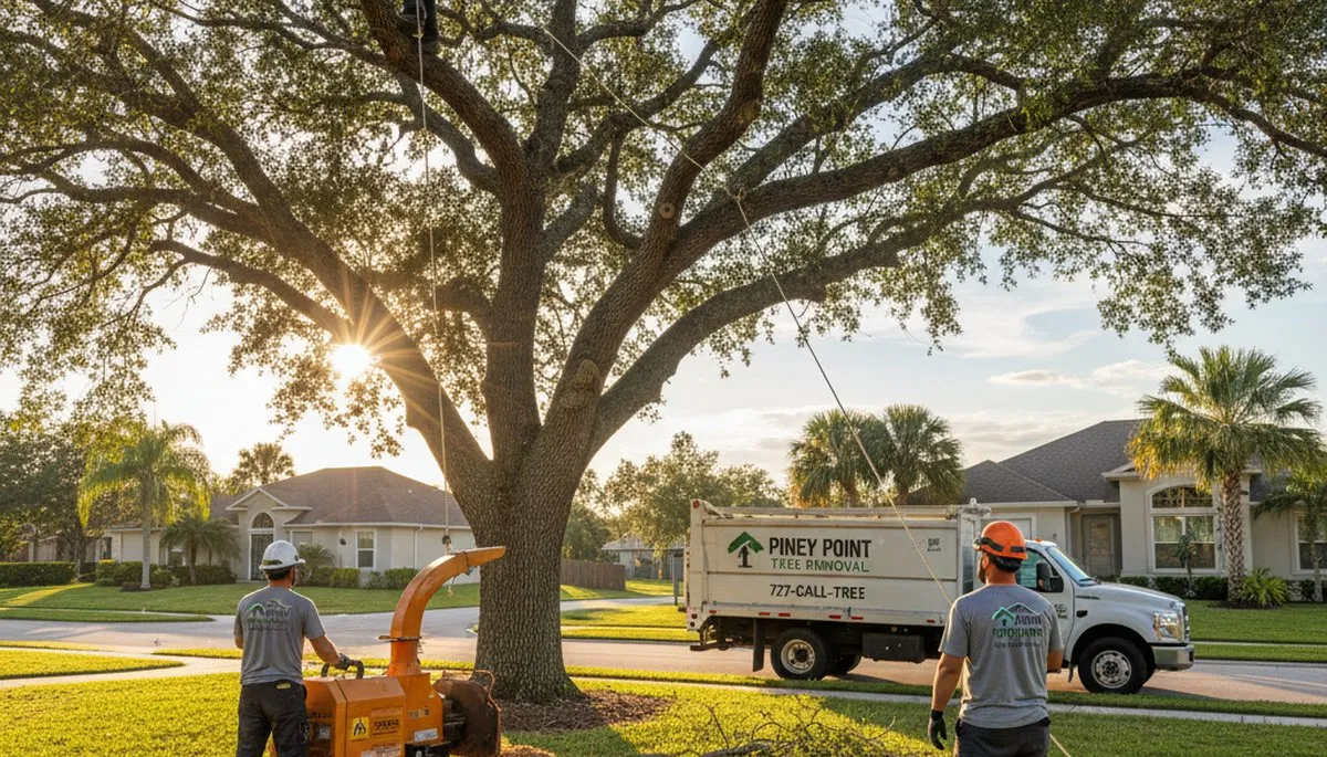 Professional tree removal service crew working in Clearwater, FL